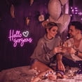 thumbnail image 2 of CADODIS Hello Gorgeous Love Neon Sign LED Light Wall Decor USB Powered Dimmable Sign Wedding Party Bedroom Lady Woman Gift，PINK&WHITE, 2 of 5