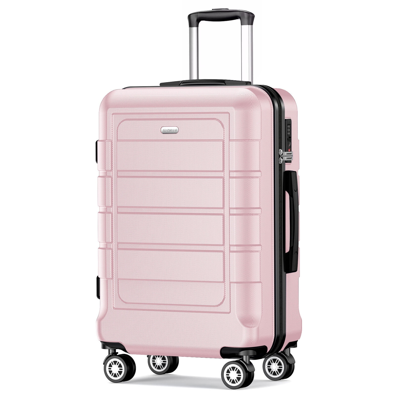 SHOWKOO Hardside 24inch Checked Luggage with Ergonomic Handles and TSA