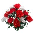 thumbnail image 1 of Set of 12 Red And White Mums,Hydrangeas And Mums Bouquet Artificial Flower, 1 of 1
