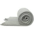 thumbnail image 4 of NTBAY Cotton Cable Knit Throw Blanket, Super Soft Decorative Blanket for Sofa with Geometric Design, 51 x 67 Inches, Silver Grey, 4 of 5