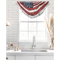 thumbnail image 4 of Waterfall Valances for Windows, Vintage American Flag Kitchen Sheer Valance Curtains, Country Wooden USA Flag Rod Pocket Elegant Swag Valances for Living Room Bedroom, 47.2"x38.5", 1 Panel, 4 of 8