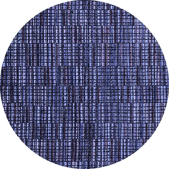 Ahgly Company Indoor Round Abstract Blue Modern Area Rugs, 5' Round