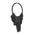 thumbnail image 5 of DecMode Black Wood Statement Necklace Tribal Wall Decor with Beaded Detailing, 5 of 7