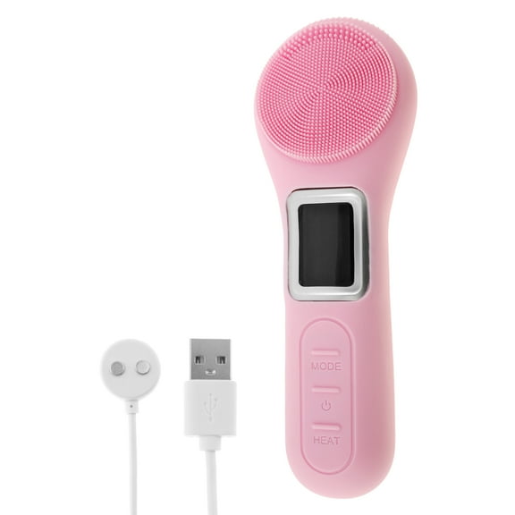 Threns Facial Cleansing Brush Precision Cleansing Electric Facial Cleanser 5 Mode Silicone Facial Scrub 45°C Constant Temperature Handheld Facial Brush Massager Increase Absorption for Skin