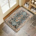 thumbnail image 4 of Boho Blue Carpet Door Mat Welcome Door Mat for Front Door, Home Entrance, Yard, Floor, Patio, Non Slip Spring Summer Welcome Mat Indoor Outdoor Doormat 30"*17", 4 of 6