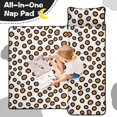 thumbnail image 4 of Brown and White Leopard Print Teens Toddler Nap Mat with Pillow, Sleeping Mat Bag for Preschool Daycare 59"x22", 4 of 6