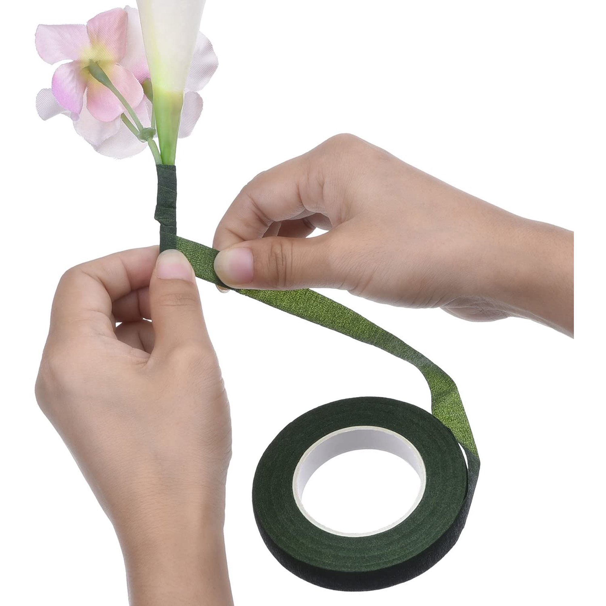 Ruban Fleuriste Auto-adhésif Vert - 4 Rouleaux De 27m | Pour Bouquets Et Artisanat