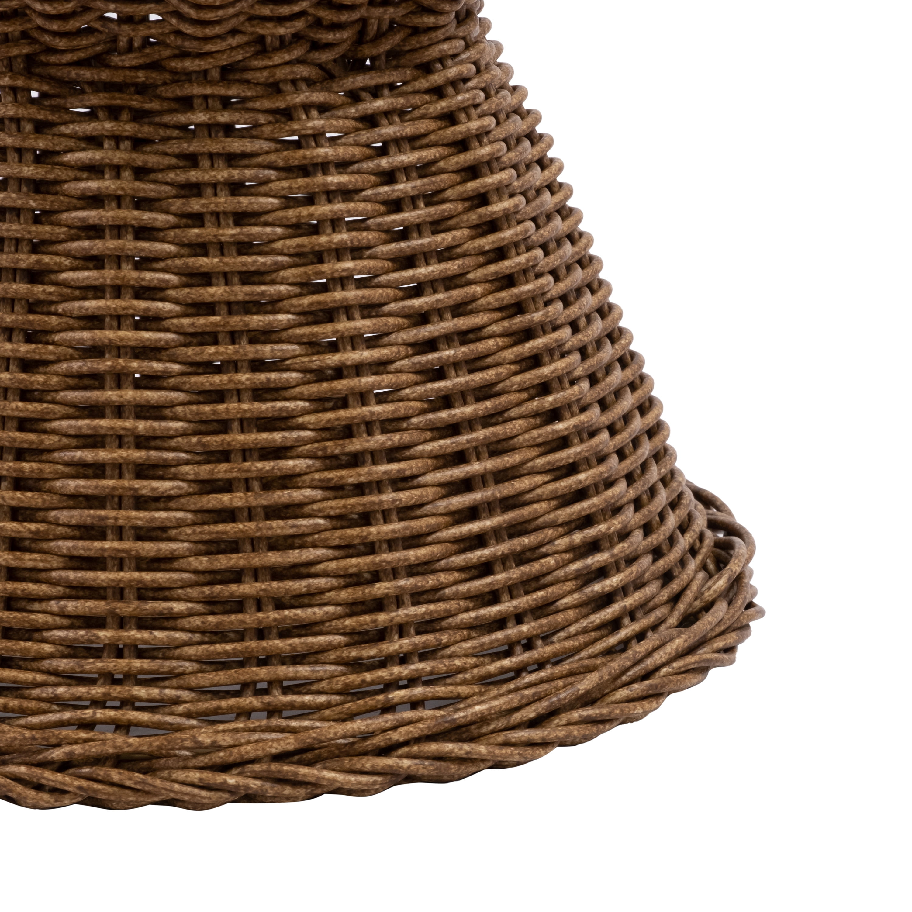 My Texas House 14 in Brown Woven Urn-Style Planter with Decorative Scalloped Rim and Transparent Inner Lining