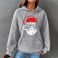 thumbnail image 2 of Women's Christmas Printed Round Neck Hooded Long Sleeved Top Sweater(Gray,XL), 2 of 4
