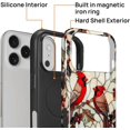 thumbnail image 2 of Magnetic Case for iPhone 17 Air, Compatible with Magsafe Hybrid Heavy Duty 2 in 1 Full Body Rugged Shockproof Protection Glossy Case for iPhone 17 Air Red Bird Stained Glass, 2 of 7