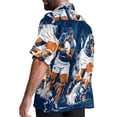 thumbnail image 3 of Football Men's Casual Spread Collar Hawaiian Short Sleeve Button Down Summer Beach Tops, 3 of 6