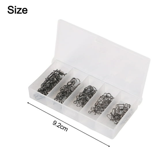Fankenuo 50pcs Fishing Swivels Clips Set for Sizes 4# 6# 8# 10# 12# Fishing Gear