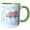 Green/White, variant on 3drose, Cute Sketch of Two Turtle Doves with Pink Hearts over a Blue Sky, 15oz Two-tone Blue Mug