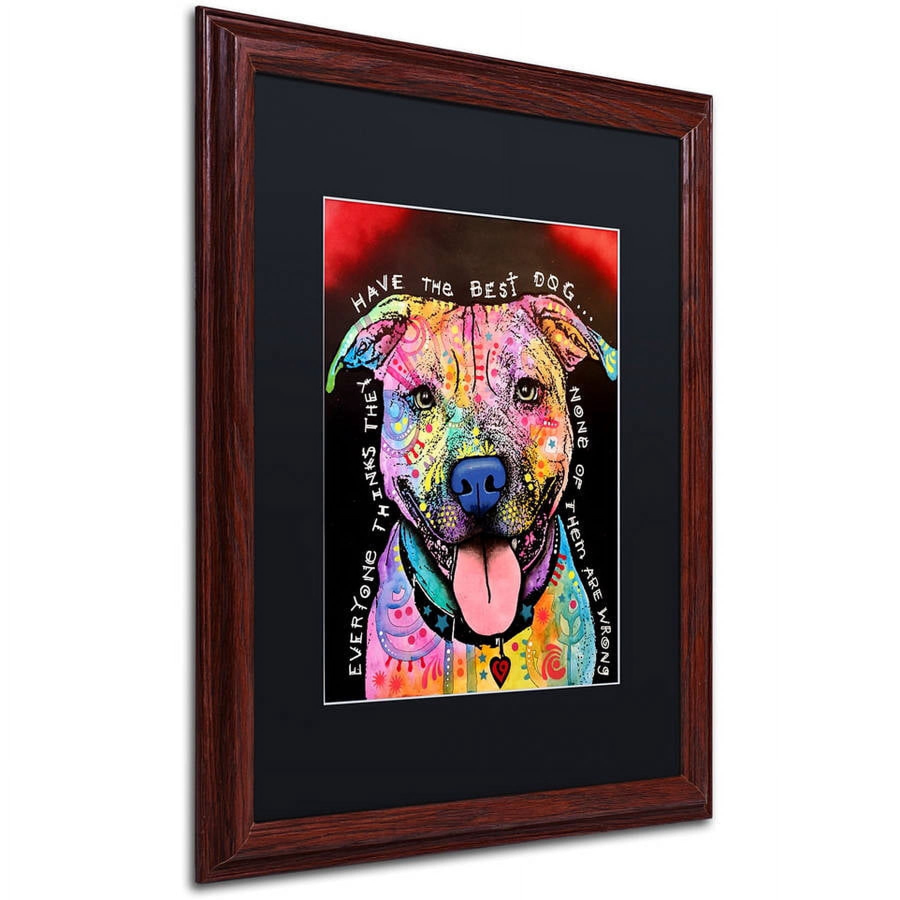 Trademark Fine Art "Best Dog" Canvas Art by Dean Russo, Black Matte, Wood Frame