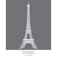 thumbnail image 2 of Fab Funky  15x18 Black Ornate Wood Framed with Double Matting Museum Art Print Titled - Paris Eiffel Tower Monochrome, 2 of 4