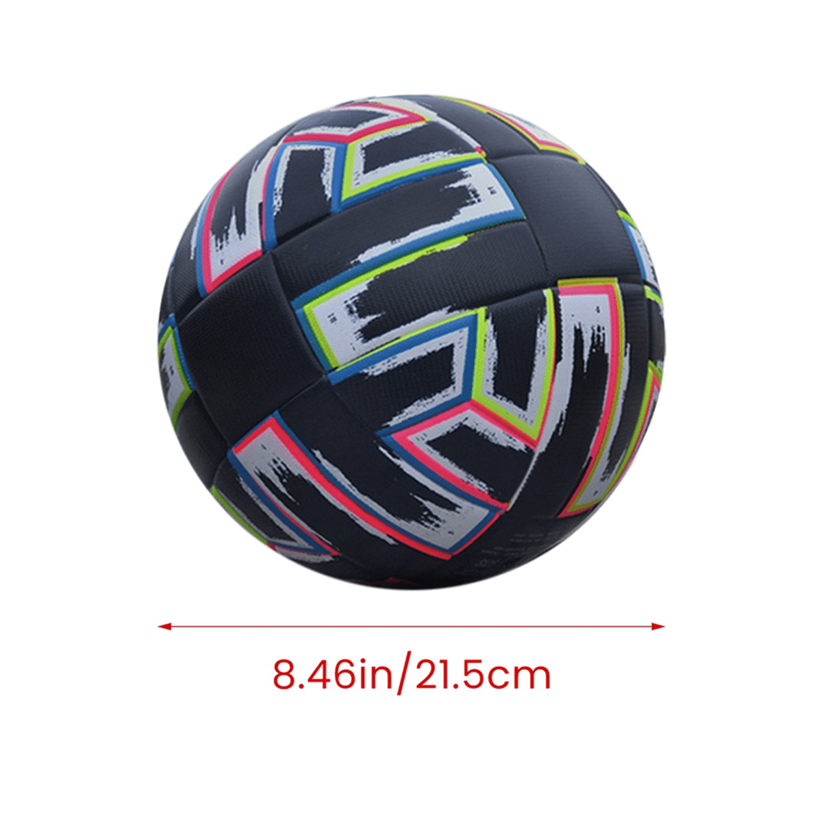 Soccer Size 5 Black PU Non-Slip Grass Football Adult Indoor Outdoor Wear- PU Soccer