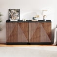 thumbnail image 3 of ARKANTOS Sideboard Buffet Cabinet with 2 Doors and Adjustable Shelf, Set of 2, Classic Walnut, 3 of 8