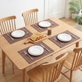 thumbnail image 3 of REGALWOVEN Farmhouse Placemats Set of 4 Cotton and Linen Placemats for Dining Table Decor Washable Kitchen Table Mat Wipe Clean Dark Brown 18.1x11.8inch, 3 of 6