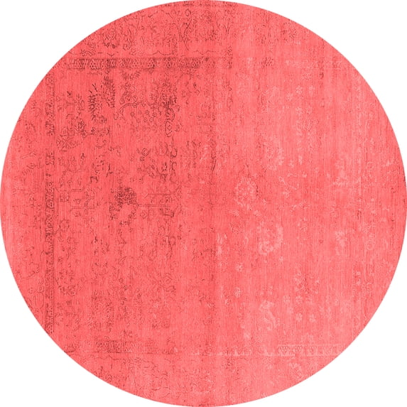 Ahgly Company Indoor Round Oriental Red Industrial Area Rugs, 7' Round