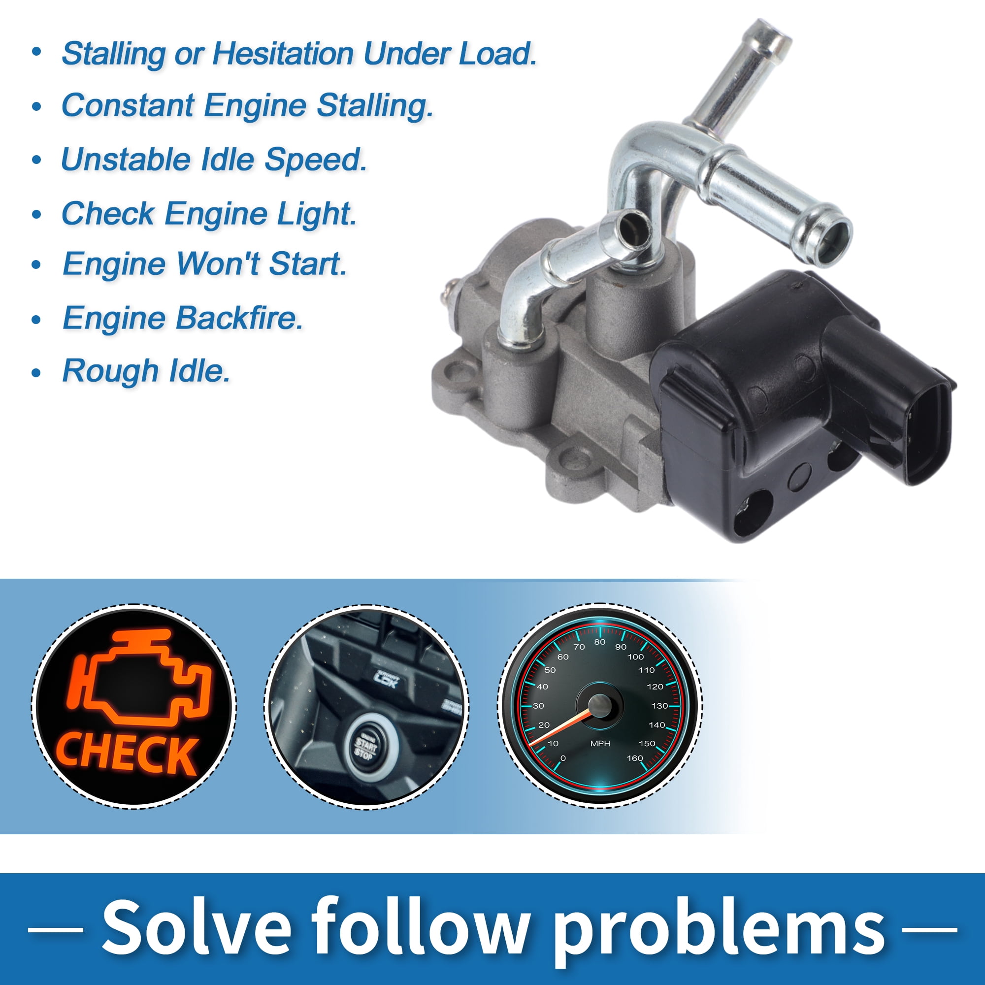 Unique Bargains Car Idle Air Control Valve for Toyota Camry 1994-1995 Replace No.222700A010 IACV Idle Motor Idle Air Control Valve for Stable Engine Operation