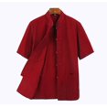 thumbnail image 2 of CottonTangSuitTopMenSummerKungFuTaiChiUniformShirtBlouseShortSleeveTraditionalChineseClothes, 2 of 3