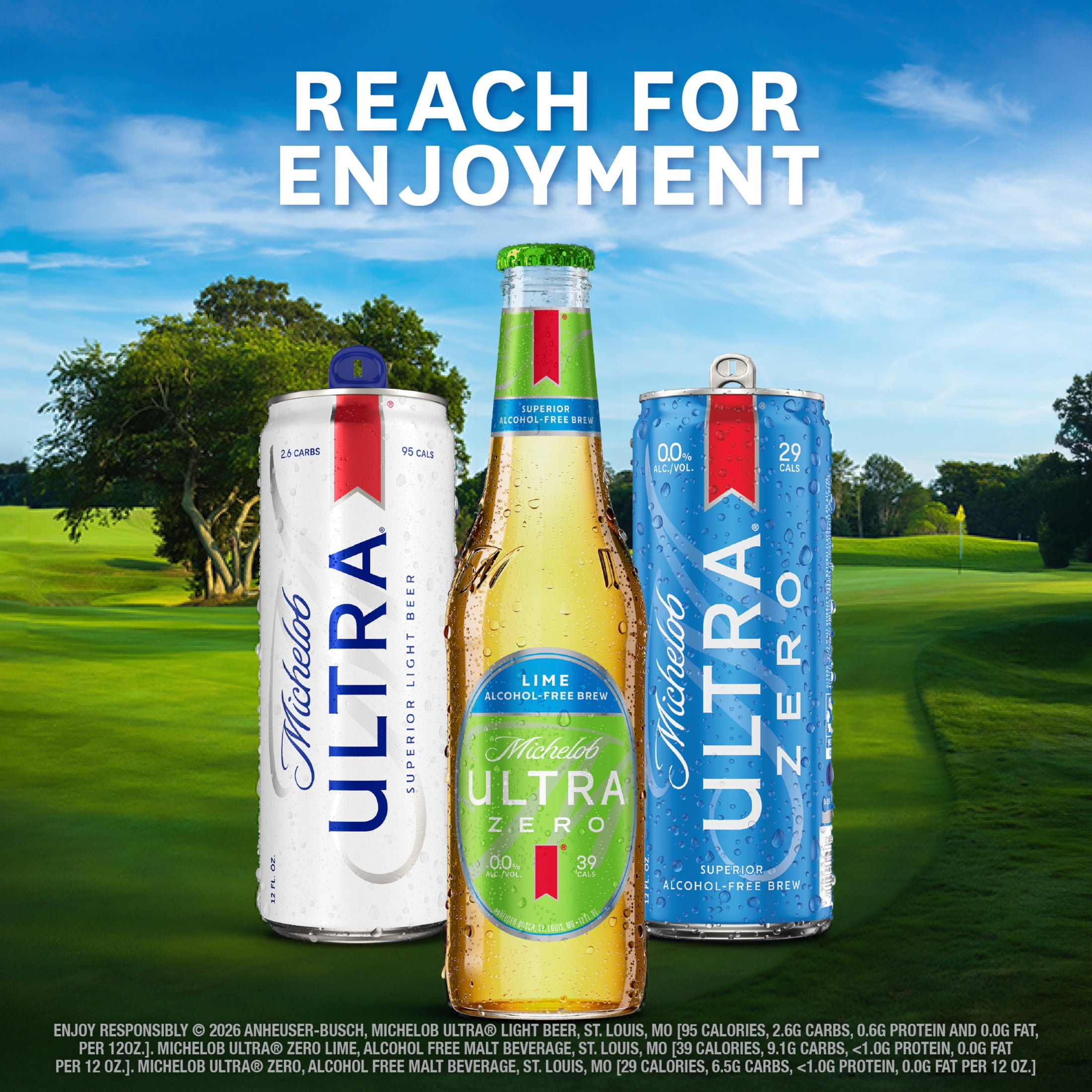 Michelob Ultra Zero Lime Non-Alcoholic American Lager Beer, 6 Pack, 12 fl oz Glass Bottles, 0% ABV