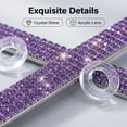 thumbnail image 2 of 1-Piece Square-Hole License Plate Frame, Sparkling Cute Rhinestones, Stainless Steel Material, Unisex, purple, 2 of 6