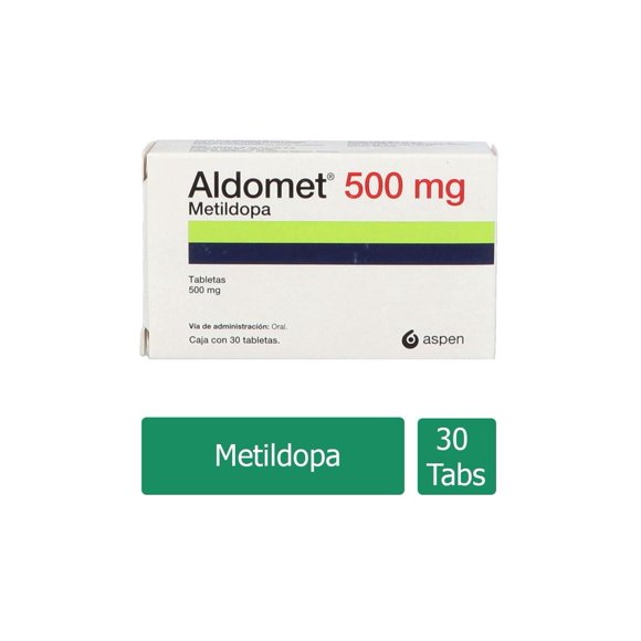Aldomet 500 mg tabletas recubiertas 30 pzas