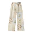 thumbnail image 6 of Halloween Pajama Pants Women with Pumpkin Pattern Long Sleep Pants | Stretch Elastic Waist Wide Leg Loungewear Cozy Spooky-Season Everyday Bottoms Orange XL, 6 of 9