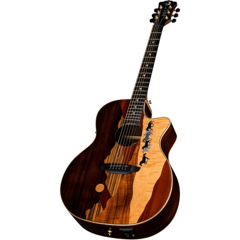 Luna Guitars Vista Mustang Tropical Wood RSW Back Acoustic Electric Guitar Natural