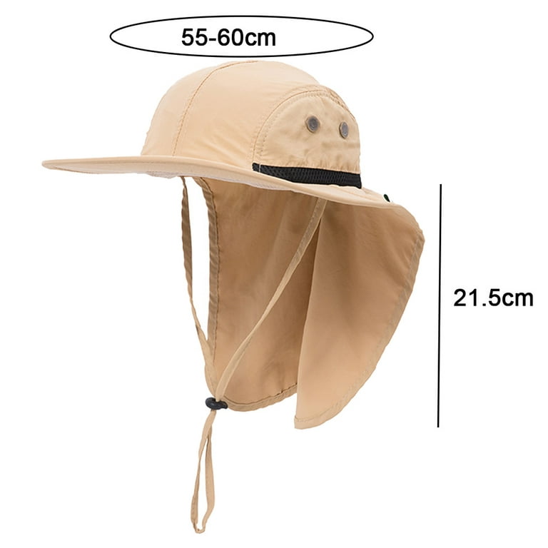 Outdoor Sun Hat For Men With Uv Protection Safari Cap Wide Brim Fishing Hat  With Neck Flap, For Dad