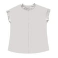 thumbnail image 4 of Tee-Shirt Raglan à Manches Courtes pour Femmes Coupe Ample Col Rond Couleur Unie Confort Polyvalent Quotidien, 4 of 4