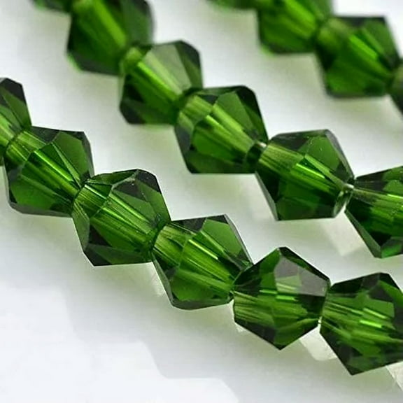 U8MO 100 Bulk Beads Faceted Bicone Green Wholesale Beads 4mm Lot Cone