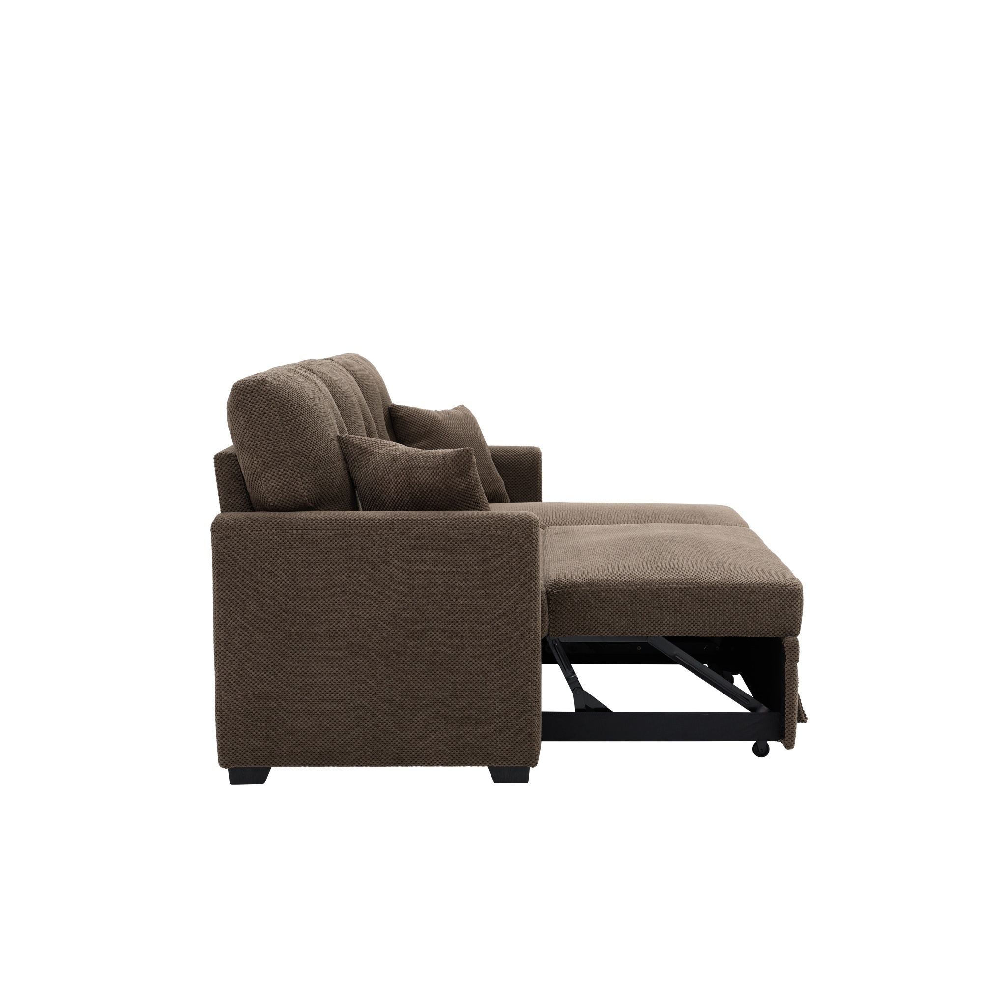 Convertible Sleeper Sectional Sofa with Pull-Out Bed & Reversible Chaise, Loveseat Couch with Hidden Storage for Small Spaces