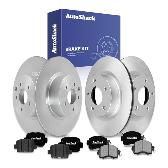 AutoShack Front Vented & Rear Solid Coated Brake Rotors   Ceramic Pads 12-PC Brake Kit Replacement for 2013-2023 Nissan Altima ArmorStop