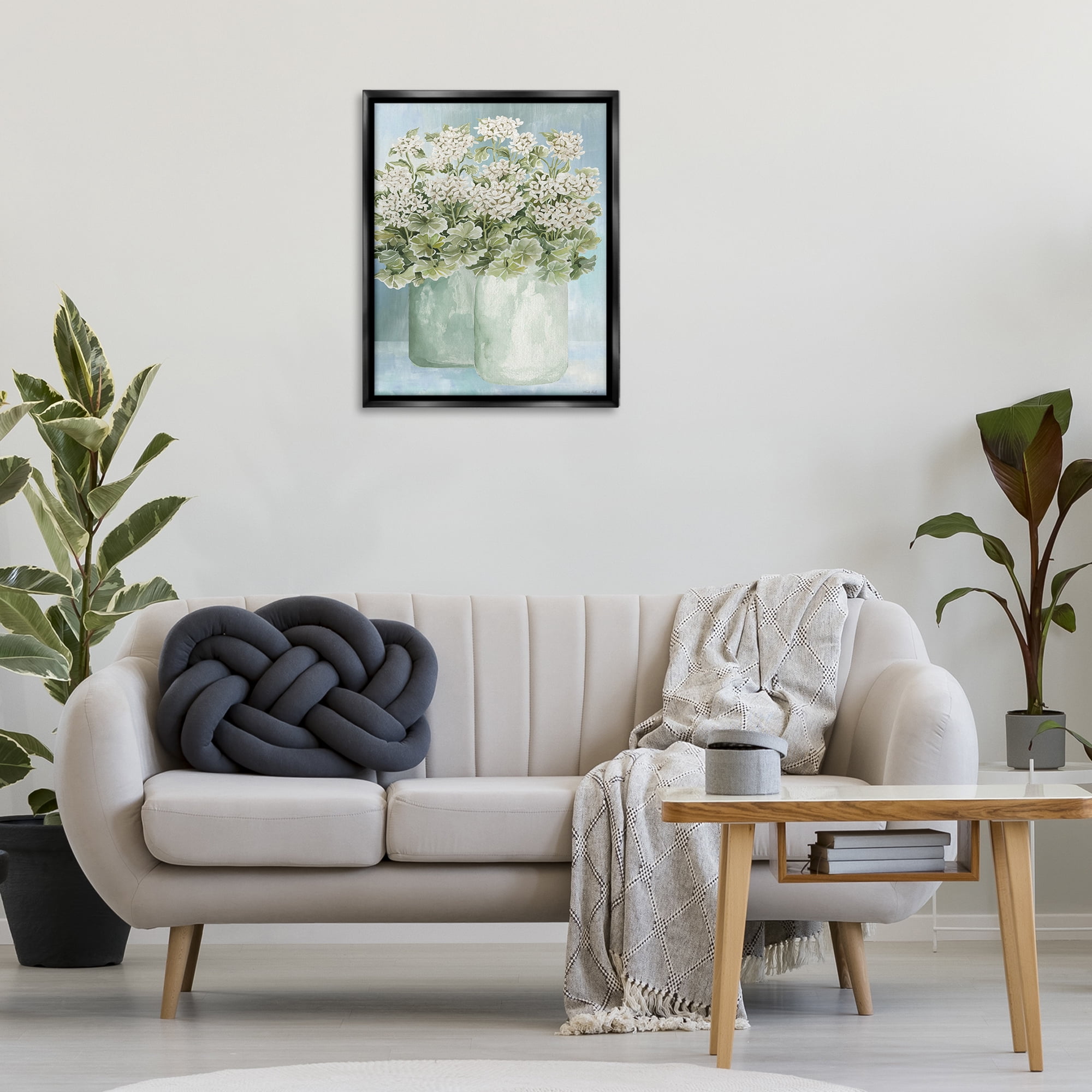 Stupell Industries Charming Country Herbs Botanical & Floral Painting Black Floater Framed Art Print Wall Art, 25 x 31