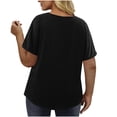 thumbnail image 6 of Tqcoqu Women's Plus Size V Neck Button Henley T-Shirts,Heathered Cotton Short Sleeve Casual Tunic Tops,Black Women's L-XXXXXL, 6 of 10