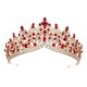 thumbnail image 3 of Tiara de boda, diadema, regalo, diadema decorativa, tocado de novia, corona, diadema Estilo B Rojo Dorado, 3 of 6