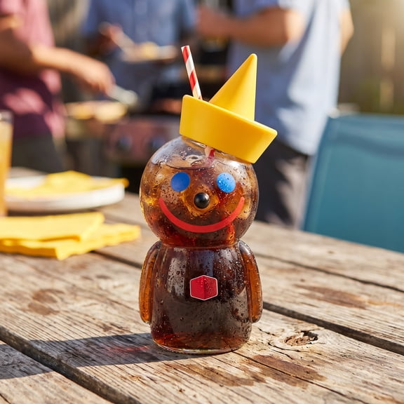 Jack in the Box Glass Sipper Cup 2026 Novelty Clown Transparent Glass Tumbler With Straw Fun Drink Vessel for Party Table Styling Collector Display Office Desk Accent and Unique Gifts