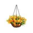 thumbnail image 1 of Artificial Hanging Flowers In Basket Fake Hanging Flowers for Outdoor Porch Spring Decoration Realistic Morning Glory Floral Arrangement for Wedding Home Party DIY Decoration, 1 of 8