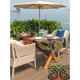 thumbnail image 6 of 60x102 Inch Outdoor Tablecloth with Umbrella Hole Zipper Rectangle Polynesia Texture Rectangular Tablecloths Outside Waterproof Traditional Tribe Sea Turtle Abstract Art Patio Table Cover for Picnic, 6 of 8