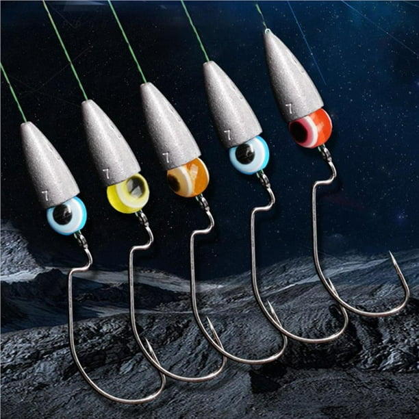 QualitChoice 1 Set Metal Texas Rigs Hooks Fishing with Hook Kit