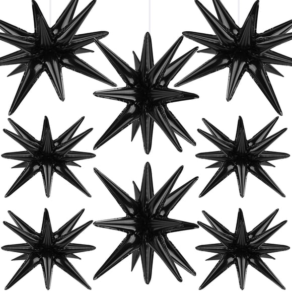 Wrbin 8 globos de foil negros en forma de estrella de 69/56 cm para fiesta