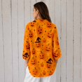 thumbnail image 2 of Nyfairy Plus Size Women's Halloween Print Long Sleeve Button Down Casual Shirt, 2 of 5