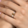 thumbnail image 4 of Gem Stone King 10K Two Tone Gold Brown Tiger Eye and White Moissanite Engagement Ring for Women | 1.96 Cttw | Oval 9X7MM | Gemstone Birthstone | Size 7, 4 of 7