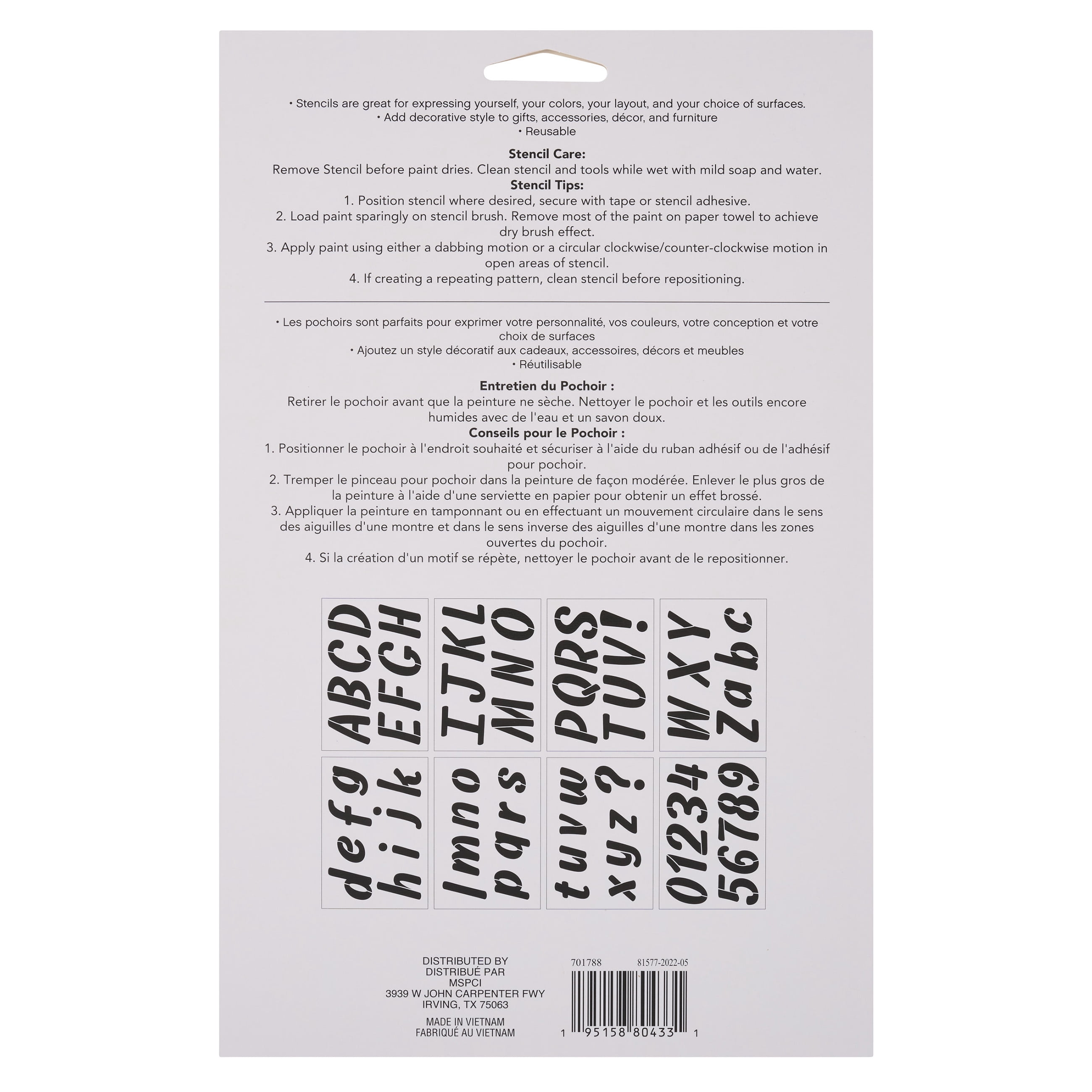 Craft Smart 2.7" Italic Sans Serif Alphabet Stencils - Reusable Plastic, 64 Designs per Pack, 8 Sheets Each - Ideal for DIY Crafts, Decor, Furniture & Gifts, 6 Pack
