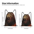thumbnail image 2 of Saiise Cool Flame Lion A Pattern Sports Drawstring Backpack - String Swim Gym Bag with Wet Proof Pocket for Women&Men-Medium, 2 of 6