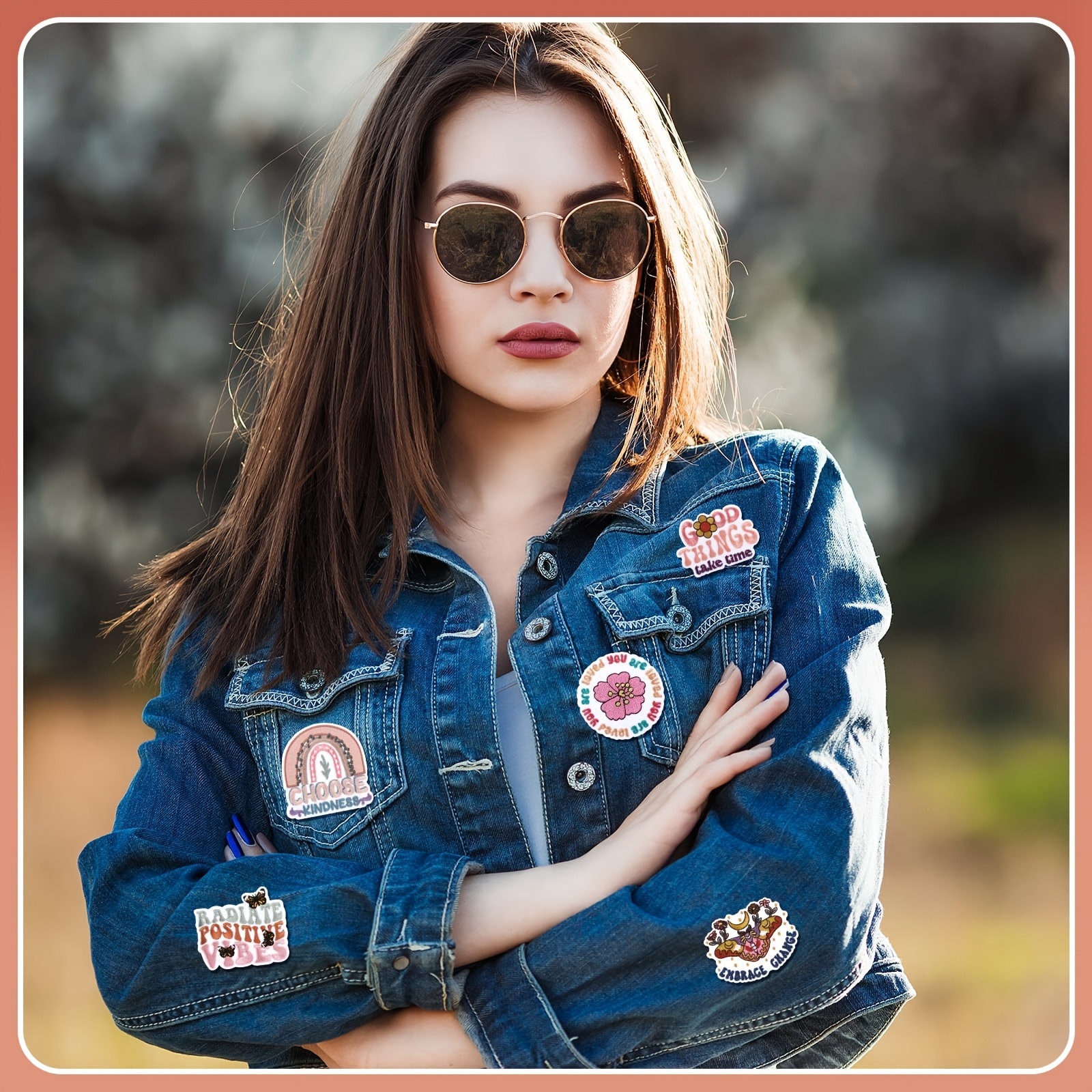 25pcs Bohemian Motivational Patches Embroidered Applique Retro Boho Sew on Hippie Style Iron on for Clothes Hats Backpacks Jackets Accessories