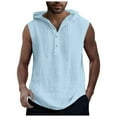 thumbnail image 2 of Linfrsh Men’s Gym Muscle Tank Top Crewneck Sleeveless Workout Top Cotton T-Shirt Light Blue,2XL, 2 of 5