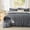 04 - Dark Grey (No Comforter), variant on Textured Duvet Cover Queen Size - Cotton-Like Polyester Jacquard Duvet Cover Set for All Seasons - 3 Pieces Soft Bedding Set with 2 Pillow Shams, NO Comforter (Beige, Queen, 90"x 90")